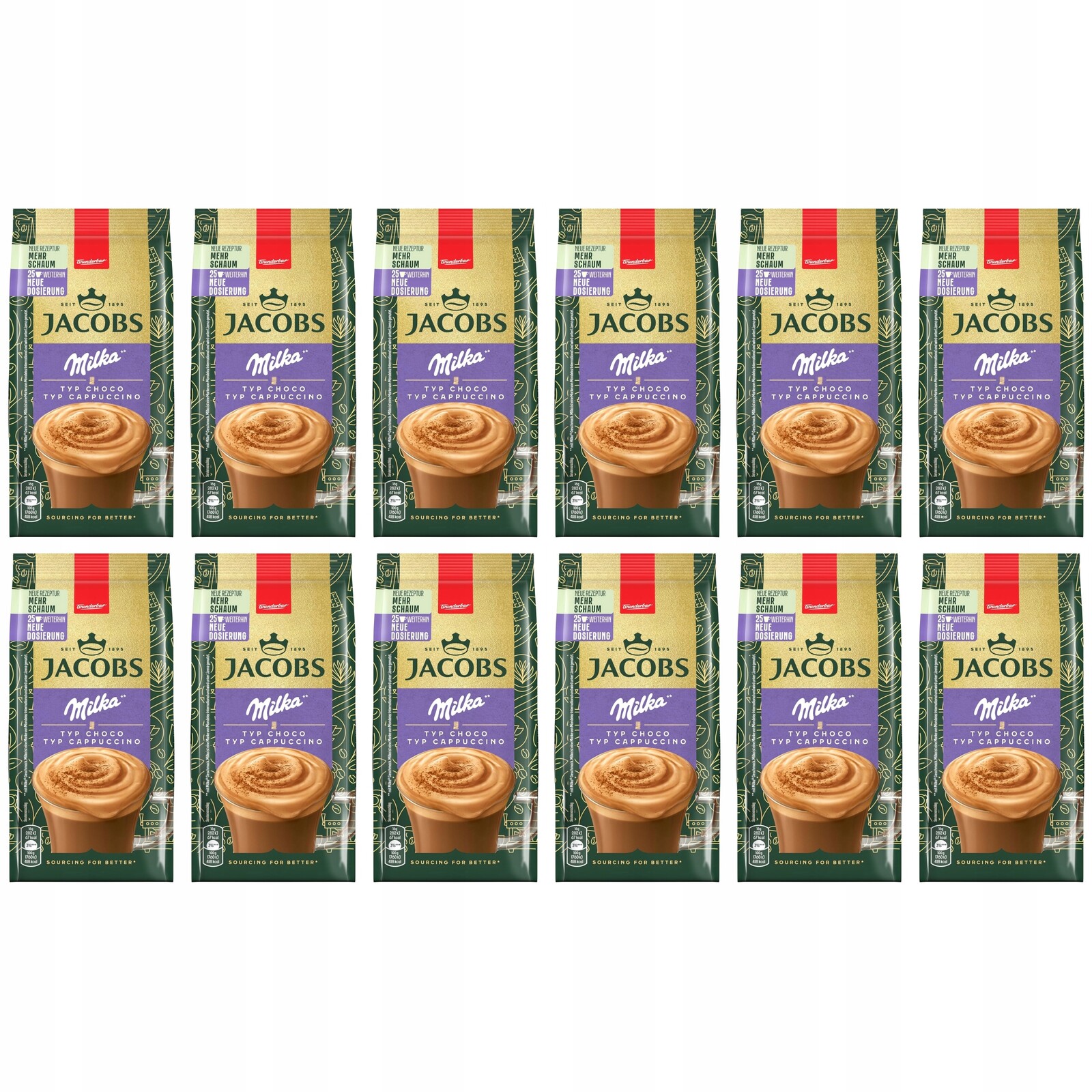 Sada 12 x Jacobs Milka Cappucino nuss op.400g