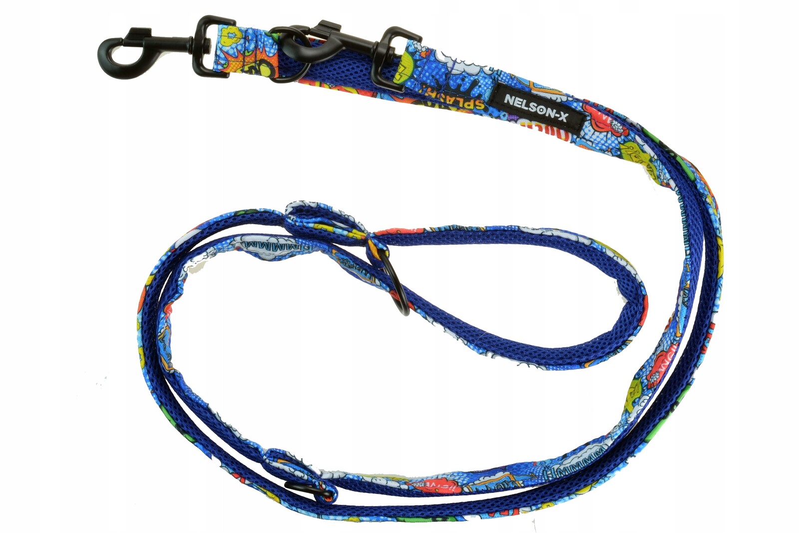 Nelson-x Květinové Černé Nastavitelné Vodítko 2 M/2,5 CM Wzm S Černými Kování