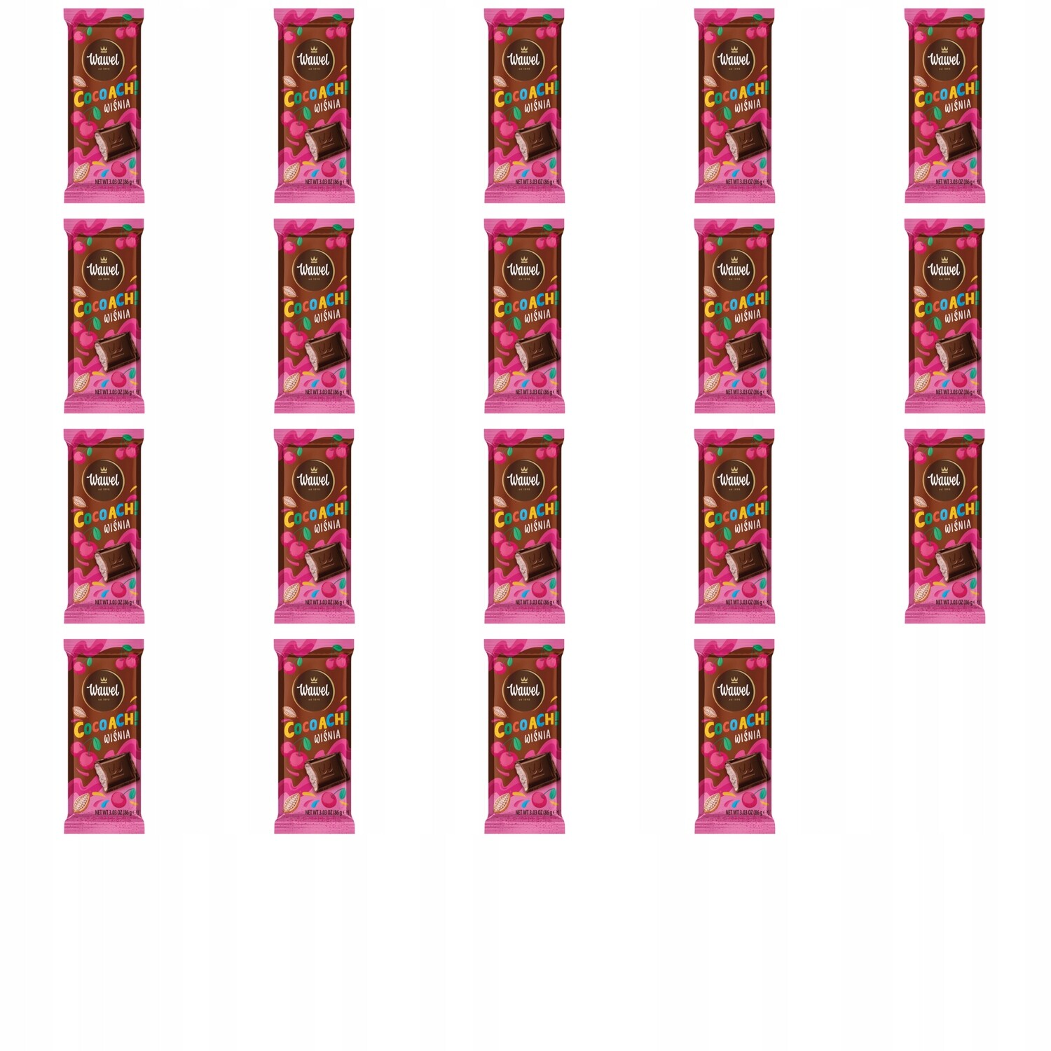 19x 86g kakao Wawel čokoláda višeň karton