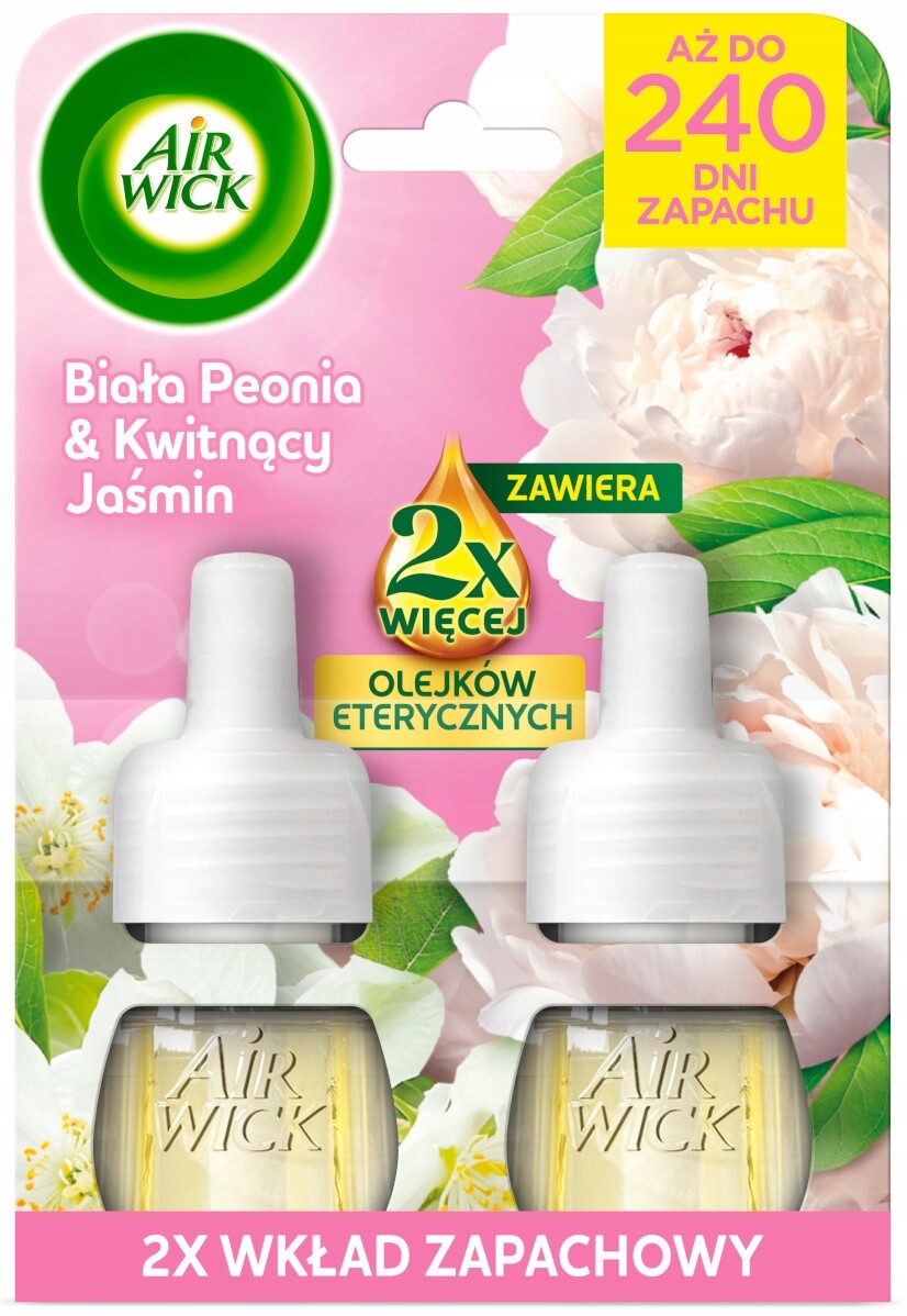 Air Wick Náplň do osvěžovače vzduchu Bílá pivoňka a jasmín 2 x 19 ml