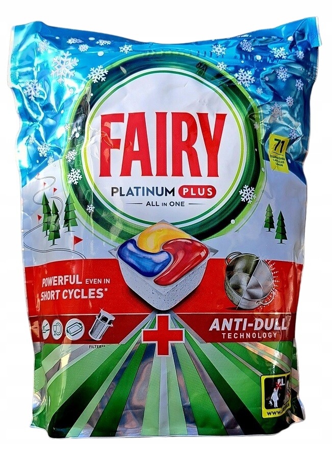 Kapsle do myčky Fairy Platinum Plus All in One Anti-dull 71 kapslí
