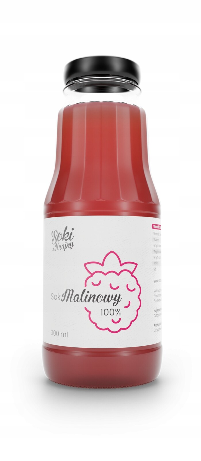 Malinový džus 300 ml, lisovaná láhev Nfc