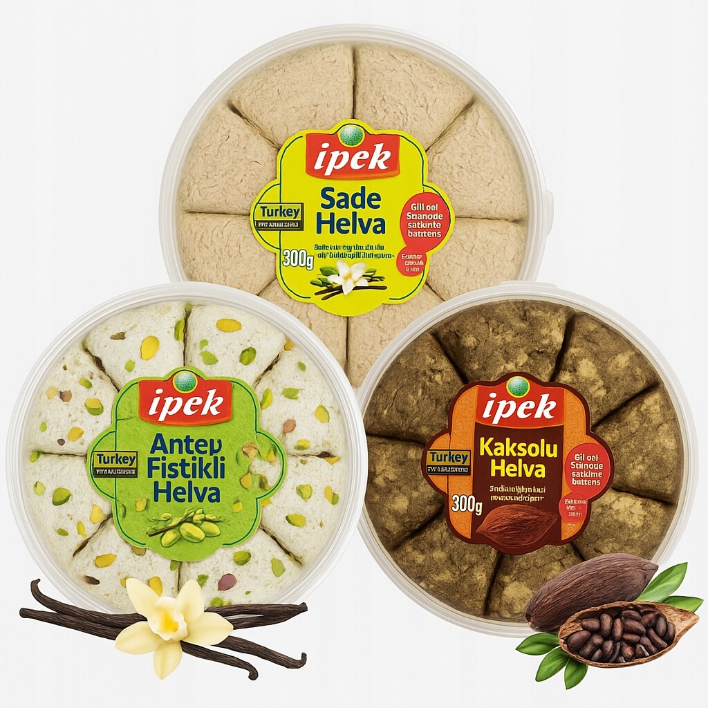 Sada Tři Ipek Halva 300g Pistácie Kakaové Vanilka Chalva Halva Tahini