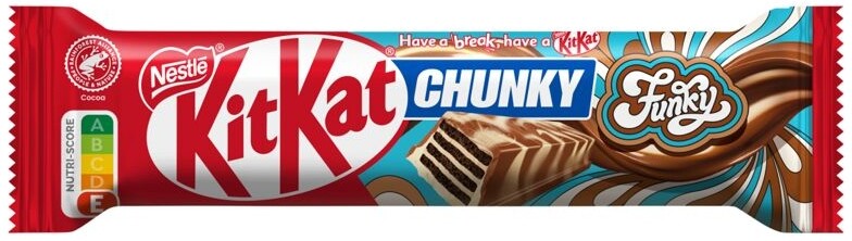 KitKat Chunky Funky oplatka v mléčné čokoládě a bílé polevě, 40g x 24ks