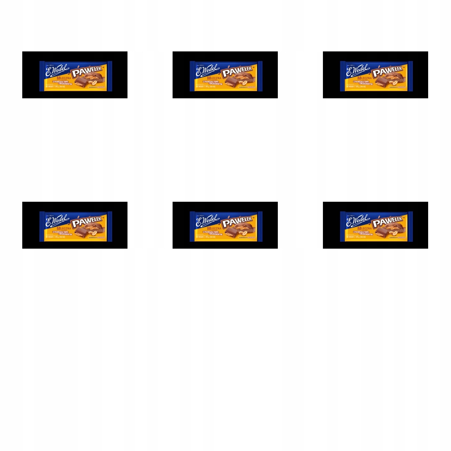 6x 295g čokoláda Wedel čokoláda s náplní a ořechy