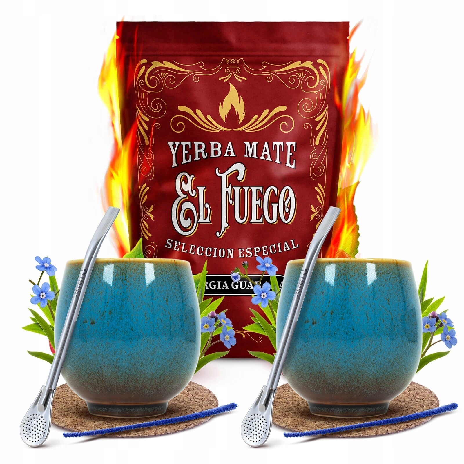 Dárková Sada Yerba Maté El Fuego Energy 500g Matero Pro Dva