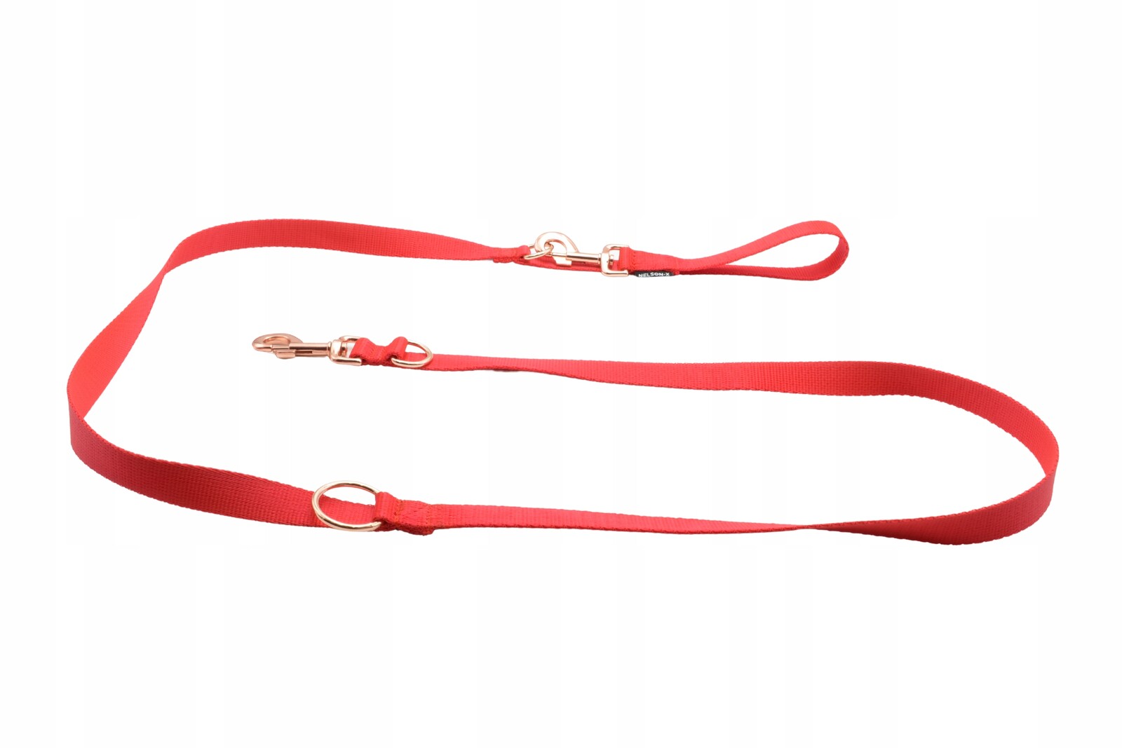 Vodítko pro psy Nelson-x Basic Gold 2M, karabina, Kování kování