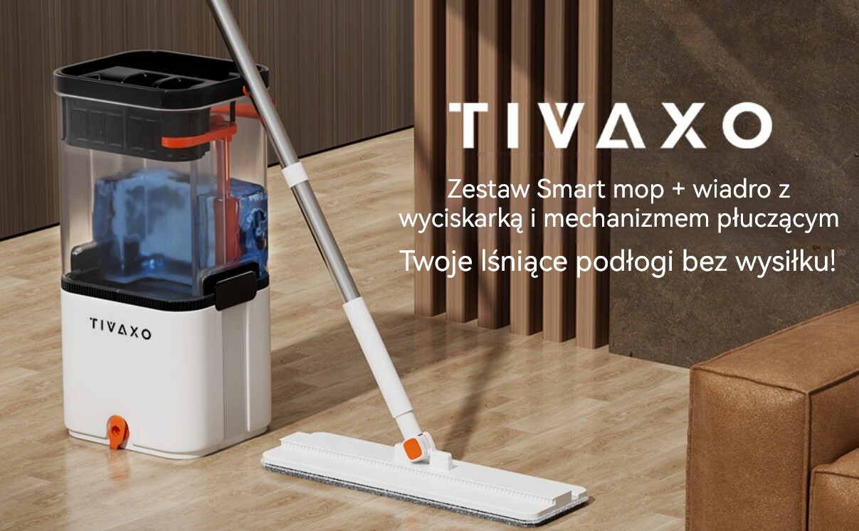 Akce Smart plochý mop s odlučovačem špinavé a čisté vody Tivaxo S22