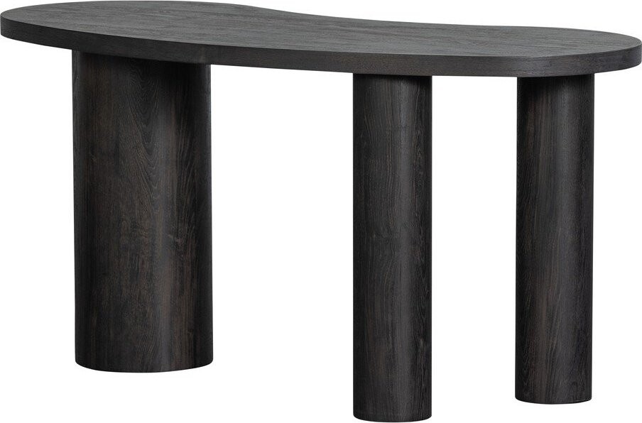 Tmavě hnědý konzolový stolek v dekoru borovice 70x150 cm Maan – WOOOD