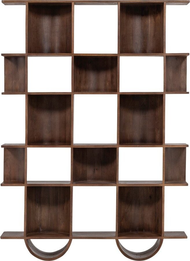 Tmavě hnědá knihovna z mangového dřeva 130x180x35 cm Sinne – WOOOD