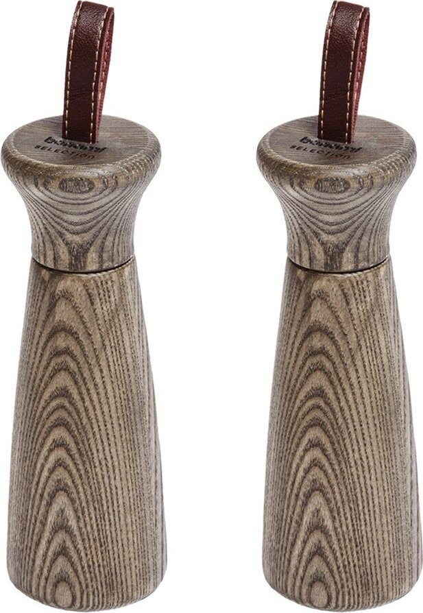 Hnědá dřevěná sada mlýnků na pepř a sůl 2 ks – Bonami Selection