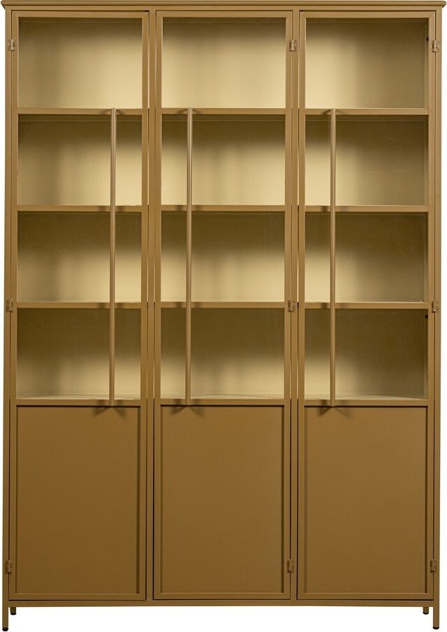 Kovová vitrína v hořčicové barvě 140x200x44 cm Exhibit – WOOOD