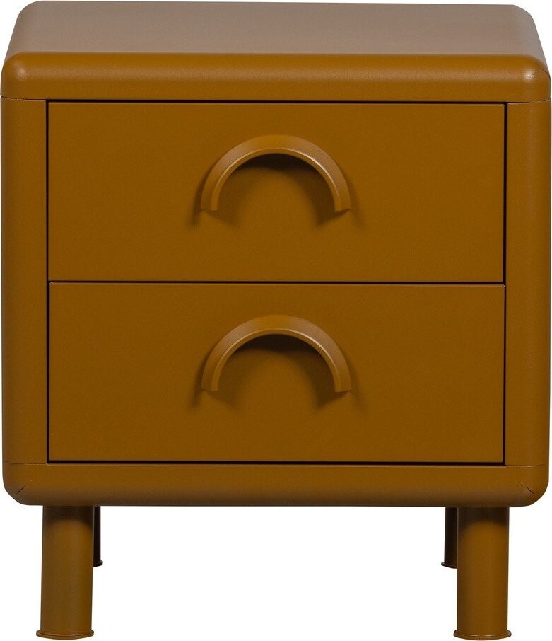 Okrově žlutý kovový noční stolek Rune – WOOOD