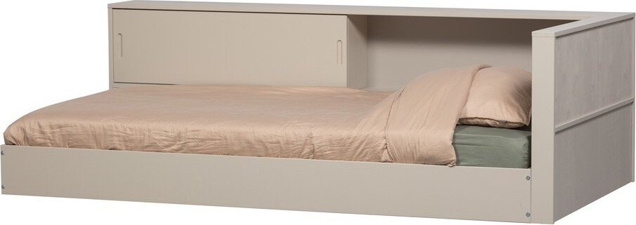 Šedá jednolůžková postel z borovicového dřeva bez roštu 90x200 cm Carter – WOOOD