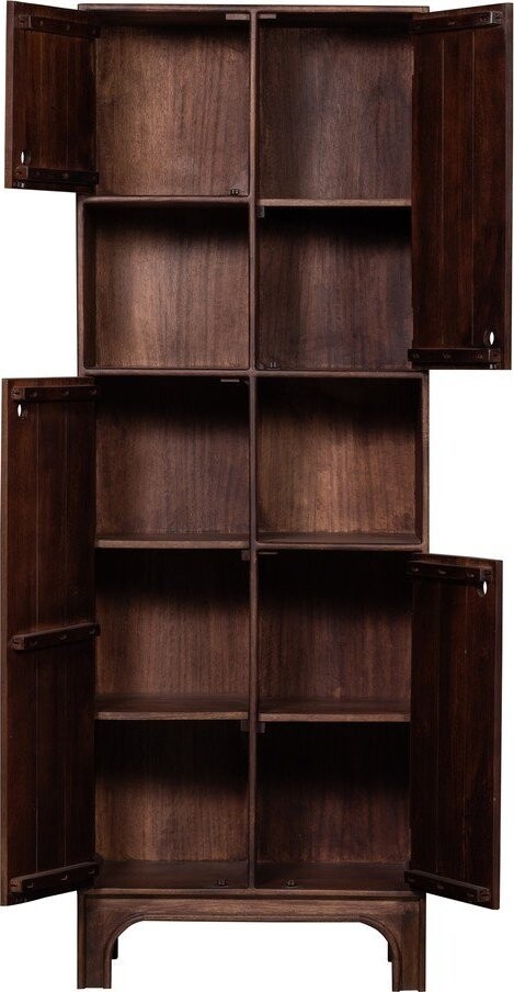 Tmavě hnědá skříňka z mangového dřeva 75x210x45 cm Staes – WOOOD