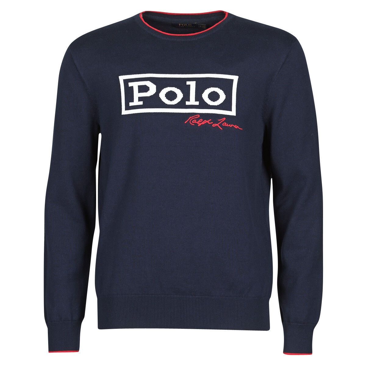 Polo Ralph Lauren  PULL COL ROND AVEC LOGO SIGNATURE POLO RALPH LAUREN DETAILS DE C  Modrá