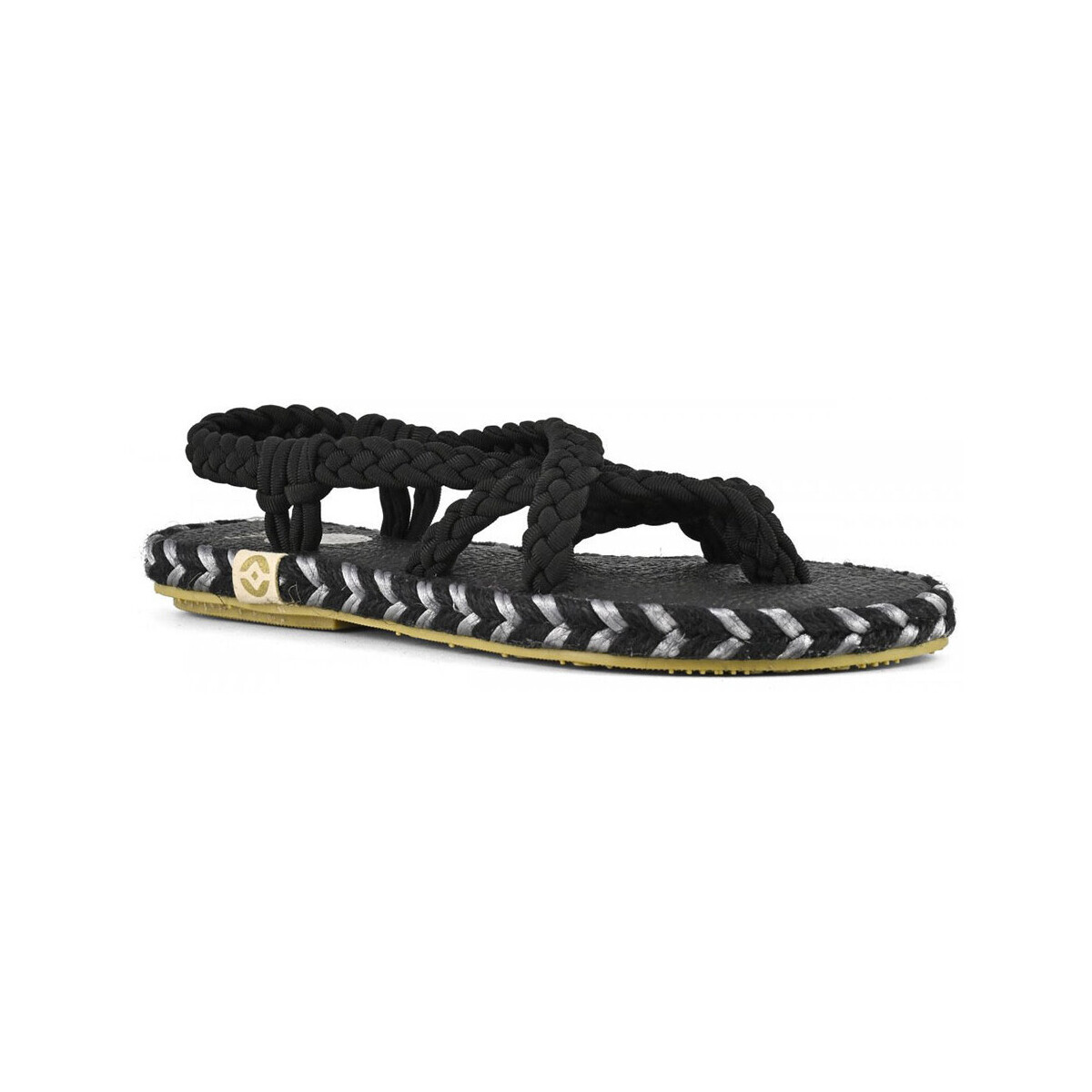 Nalho  BLK VIDYA SANDAL WITH CROCHET UPPER  Černá