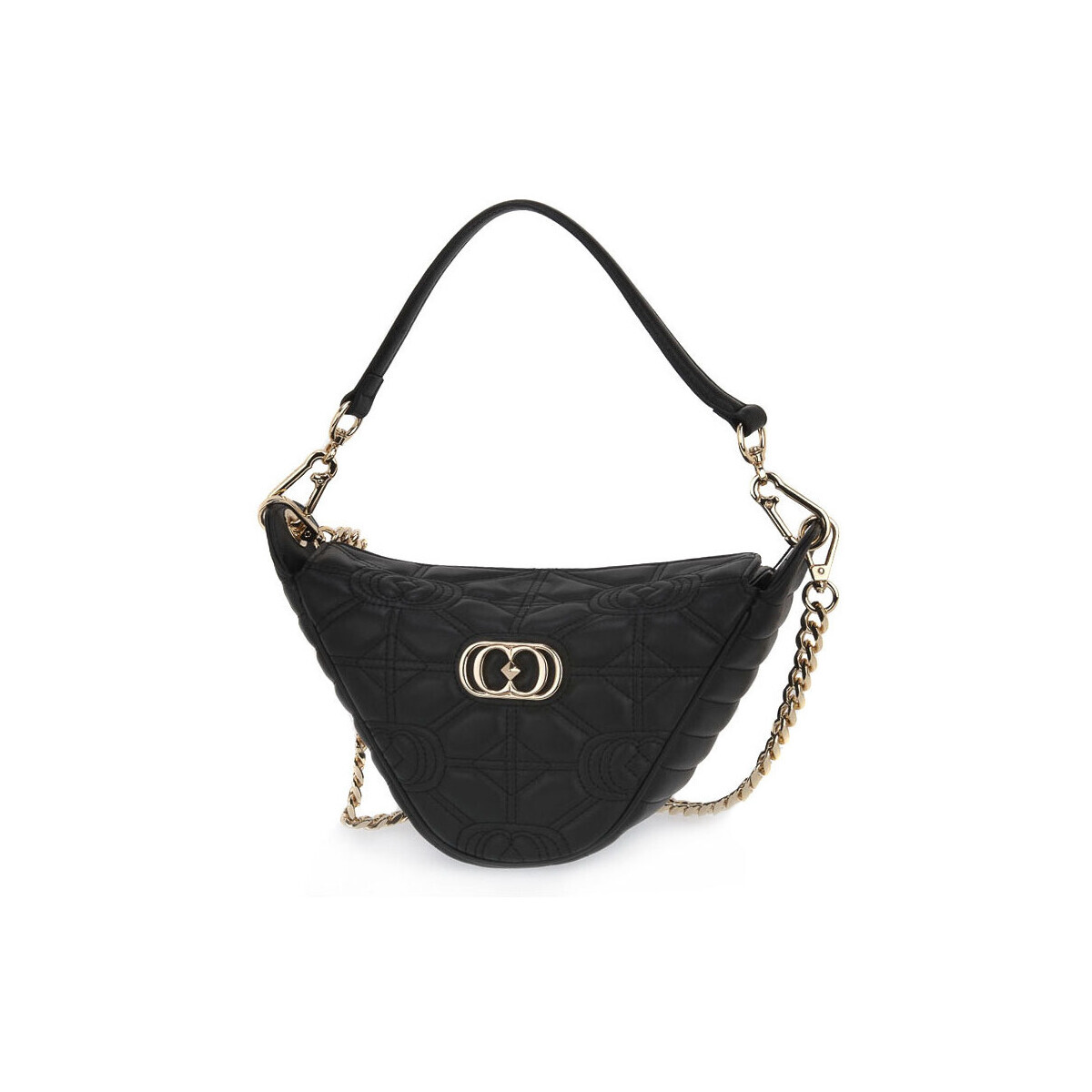 La Carrie  BLK STICH   SPOON SHOULDER BAG  Černá