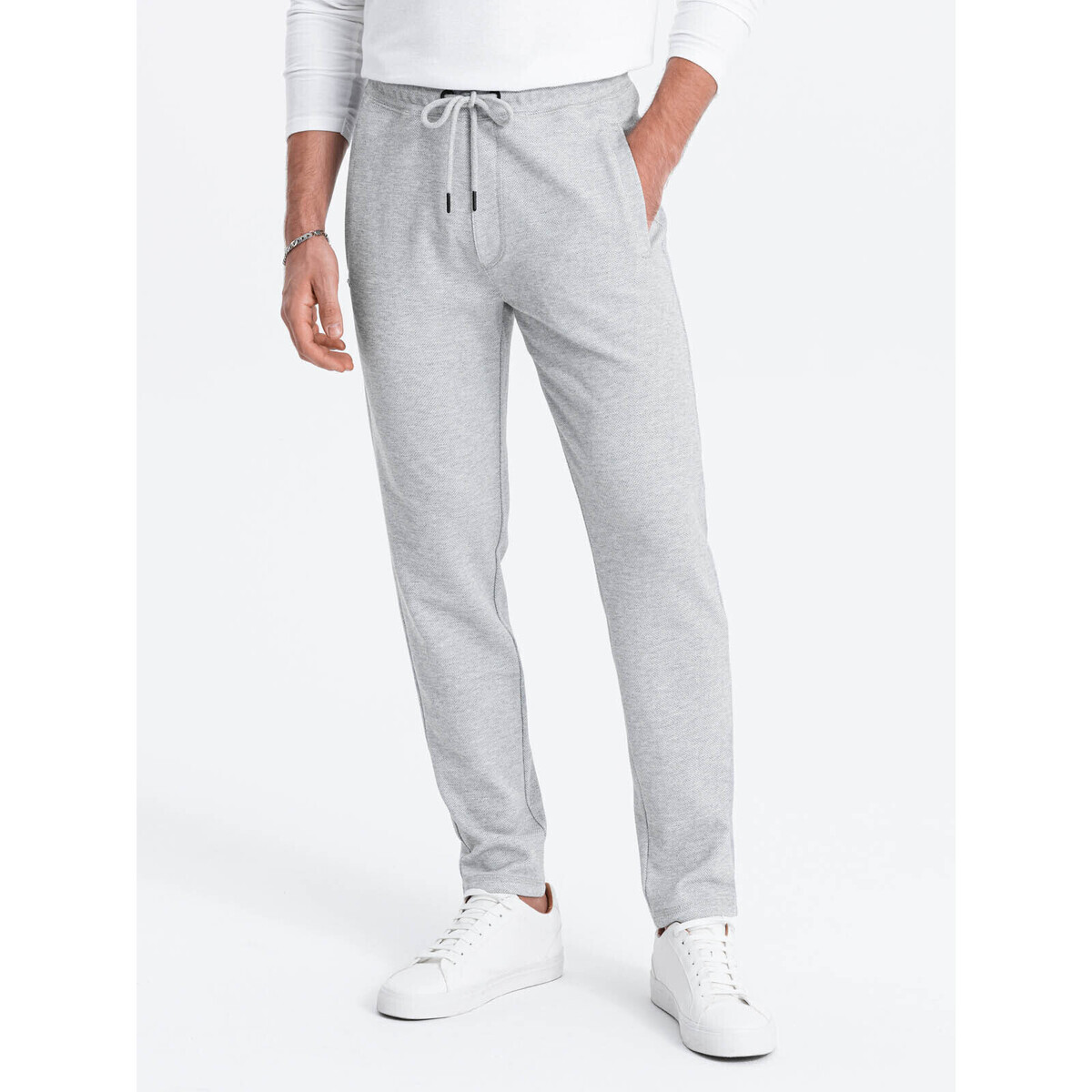 Ombre  Pánské tepláky Njombo šedá melanžová  Šedá