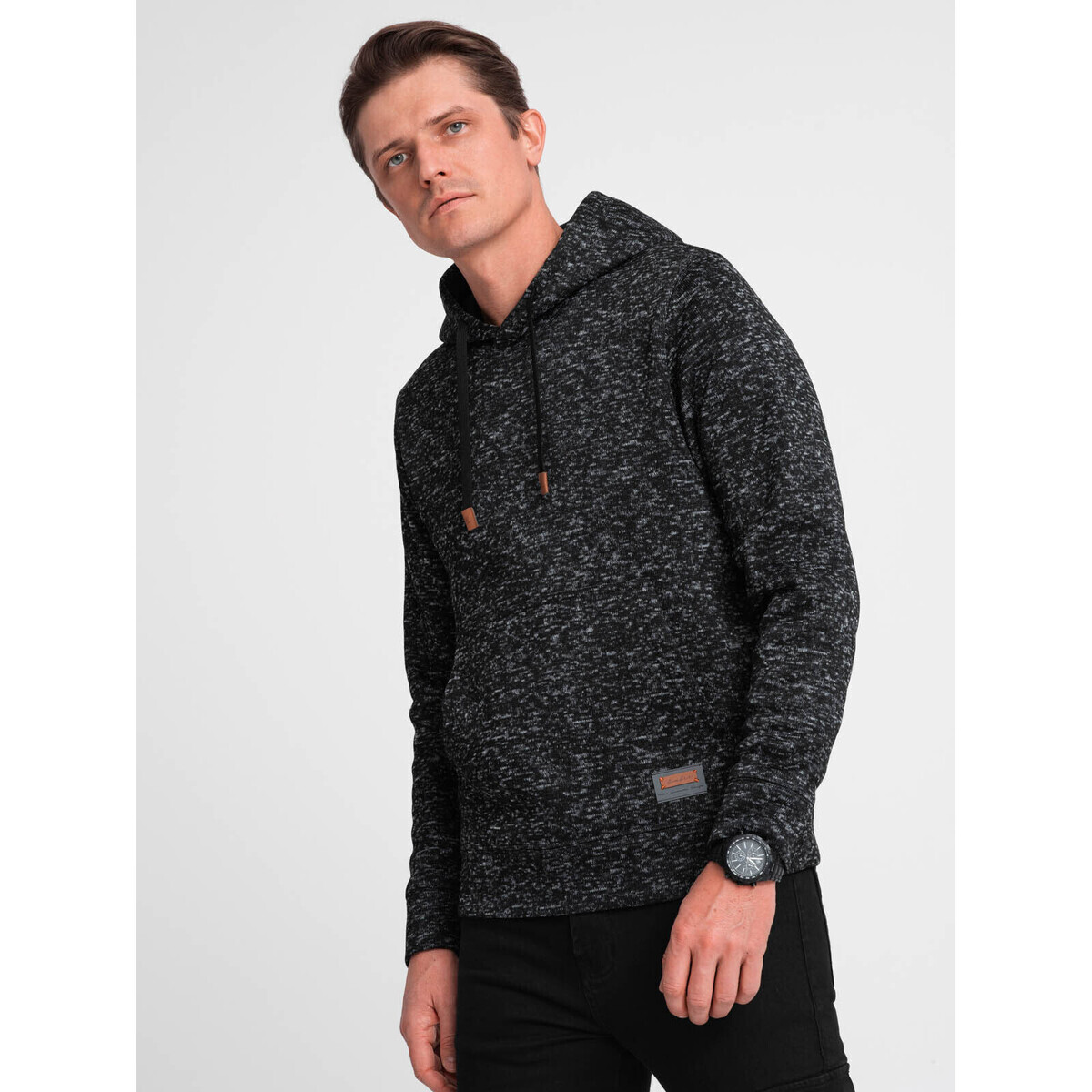 Ombre  Pánská mikina s kapucí Humiel grafitová