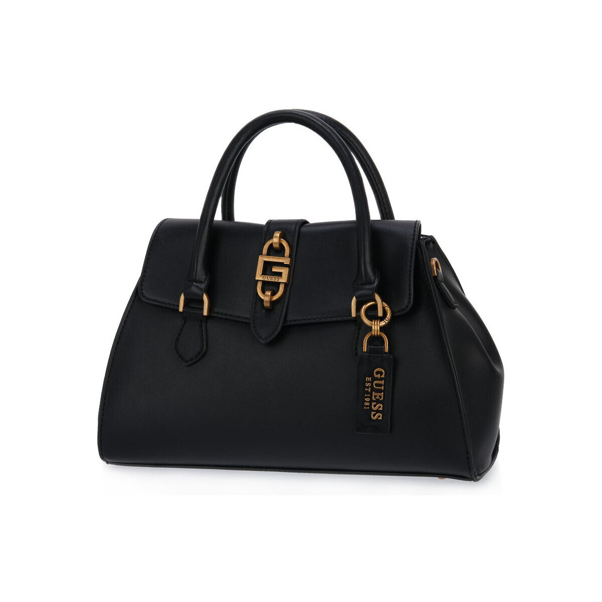 Guess  BLA SQUARE G LUX SATCHEL  Černá
