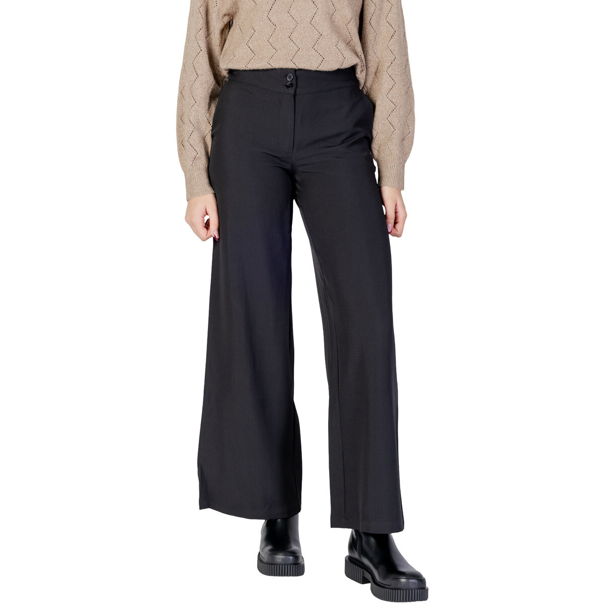 Jacqueline De Yong  Jdydora Hw Wide Pant Tlr 15361050  Černá