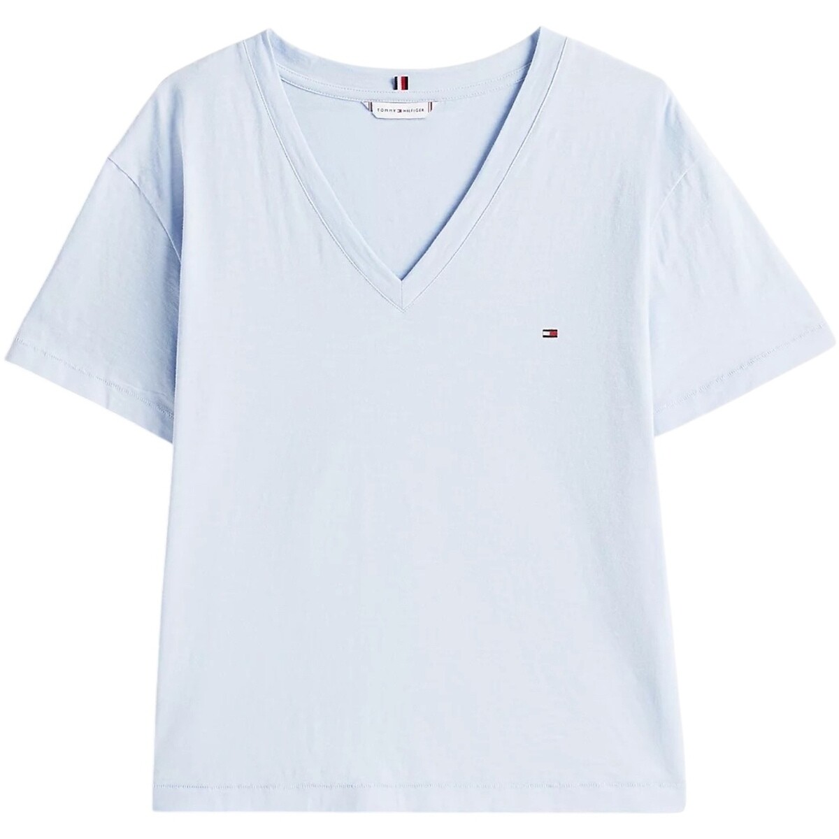 Tommy Hilfiger  SLUB MDRN V-NK SS T- WW0WW43901  Modrá