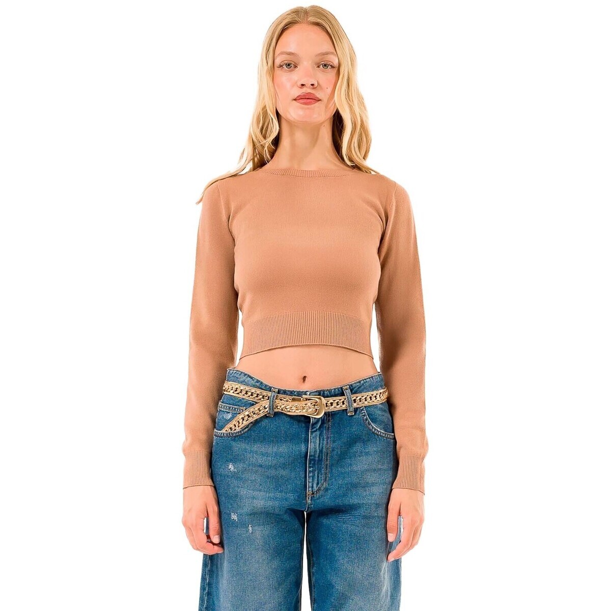 Kontatto  Girocollo Corto  Hnědá