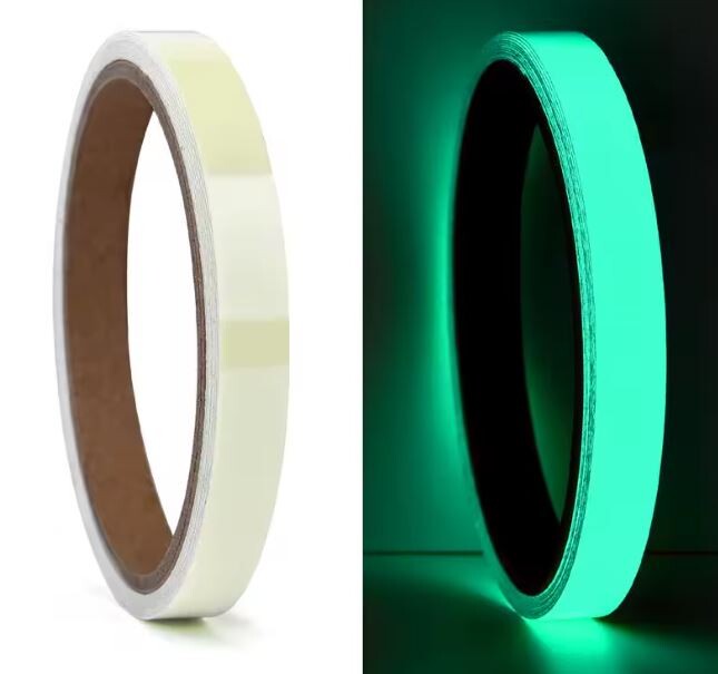 Svítící samolepicí páska - Zelená, 1 cm
