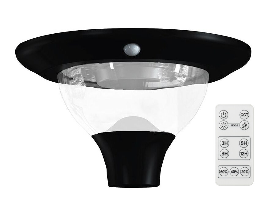 LED Solution LED parkové solární osvětlení s pohybovým čidlem 15W CCT s DO 24098