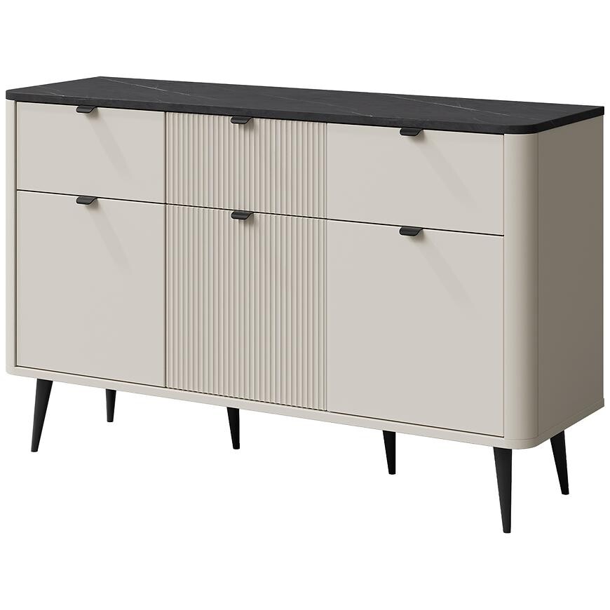 Komoda 130 Marly 10 3d3s kašmír/šedý kámen