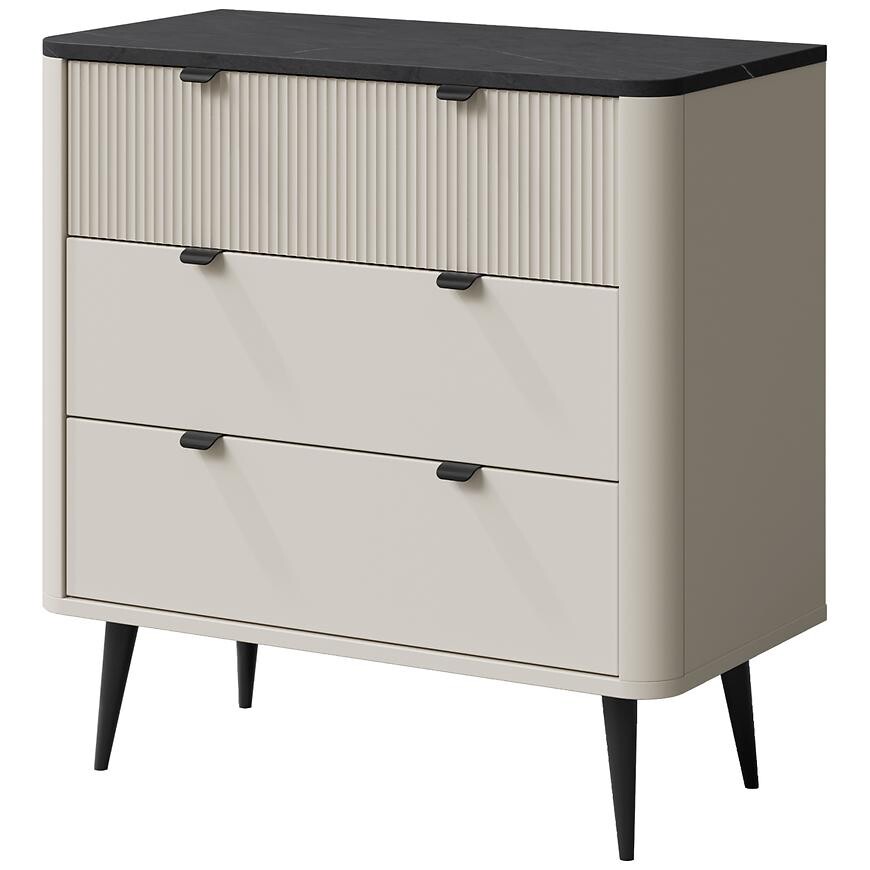 Komoda 90 Marly 11 3s kašmír/šedý kámen