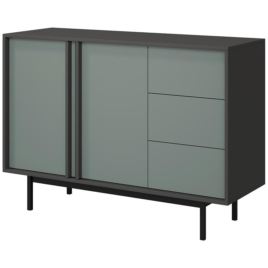 Komoda 120 Alsy 7 aloes/antracit