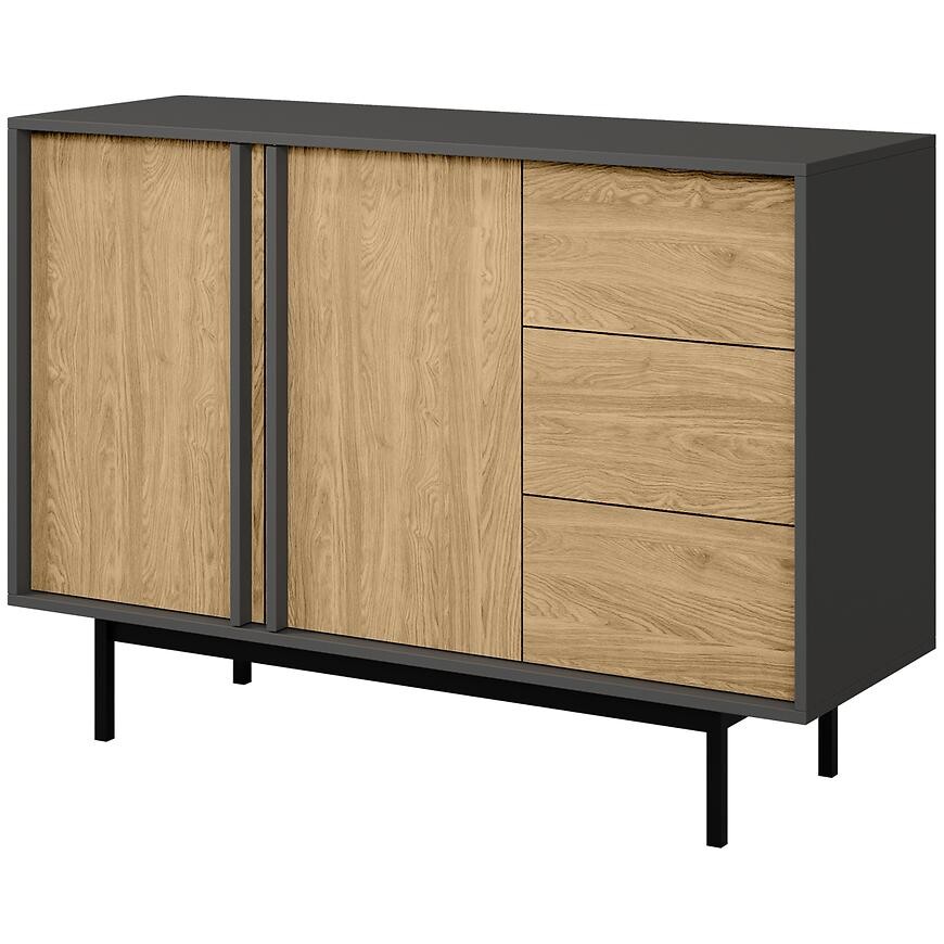 Komoda 120 Alsy 7 olejovaný dub/antracit