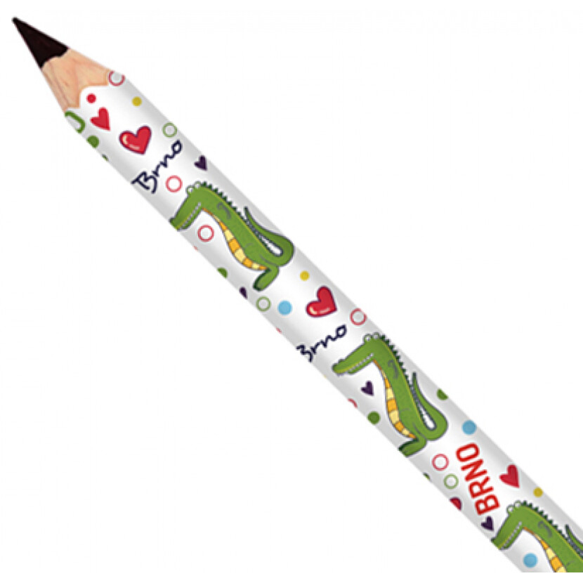 Tužka klasická Brno s draky - bílá