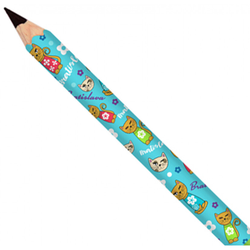 Tužka klasická Bratislava s kočkami - modrá