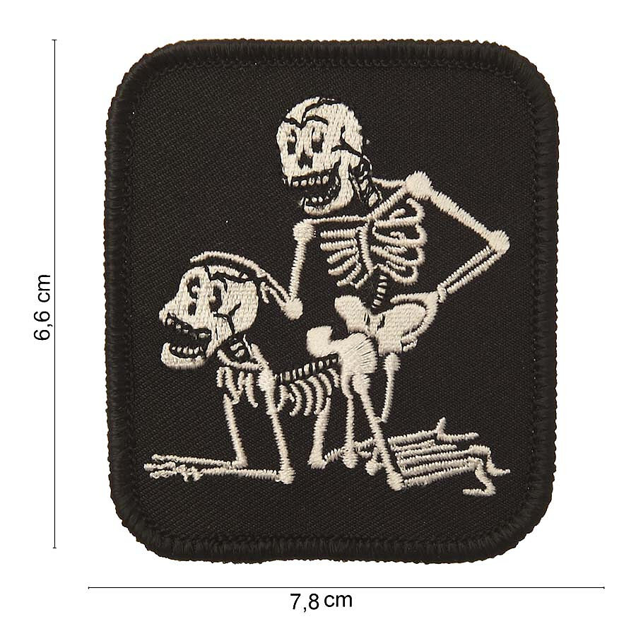 Nášivka textilní Fostex Two Skeletons - černá-bílá
