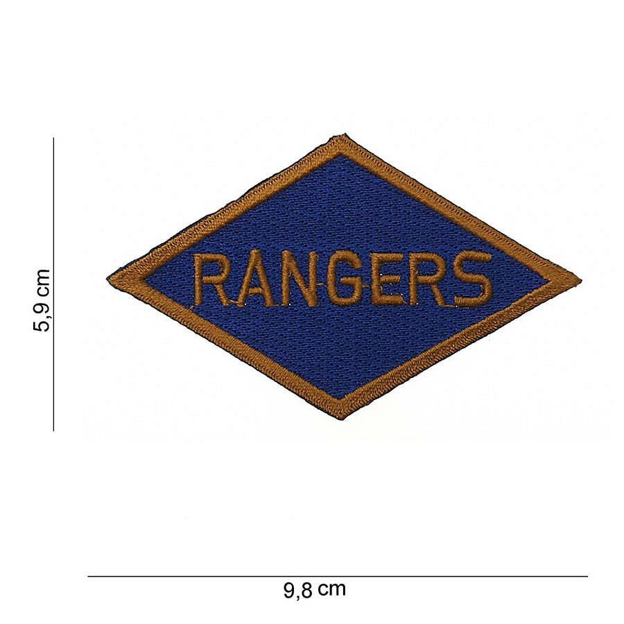 Nášivka textilní Fostex nápis Rangers - modrá-žlutá