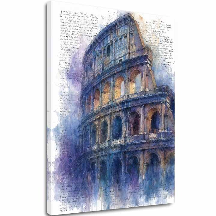 Obraz na plátně Koloseum v modré - Řím na zdi