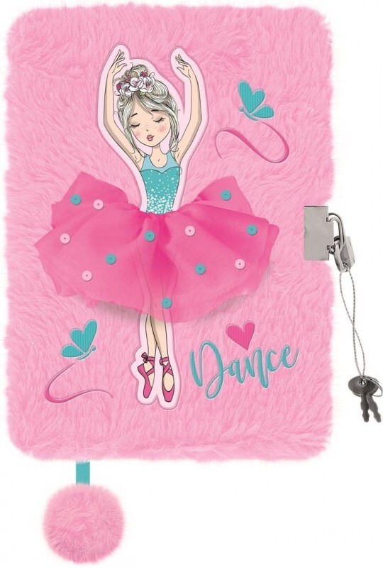St.Majewski Plyšový zápisník se zámkem - Balerina