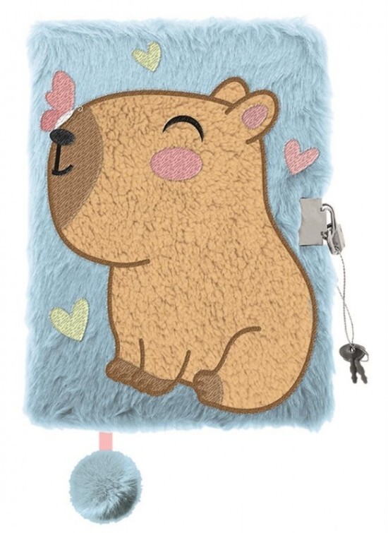 St.Majewski Plyšový zápisník se zámkem - Capybara
