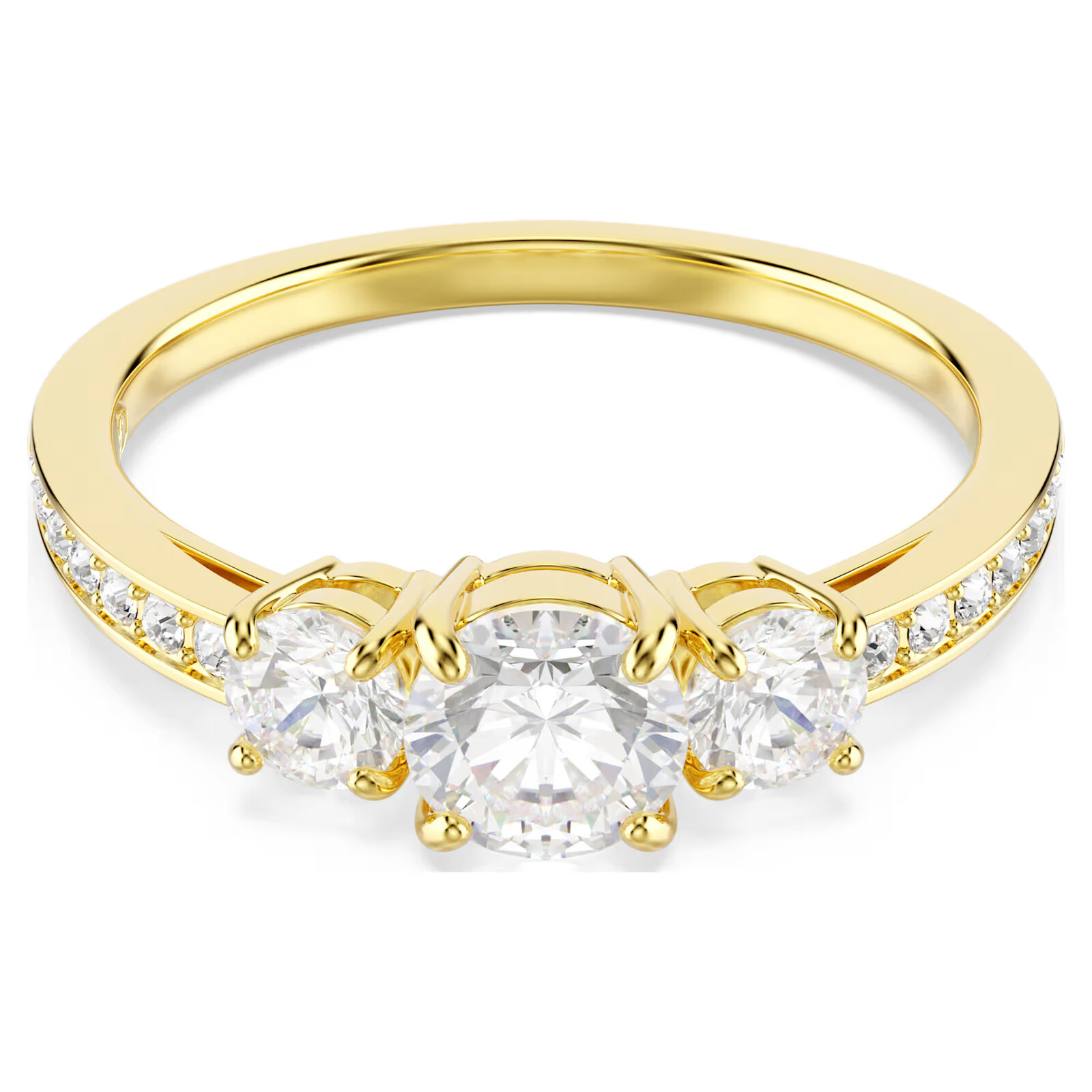 Swarovski Třpytivý pozlacený prsten Stilla Attract 572329 60 mm