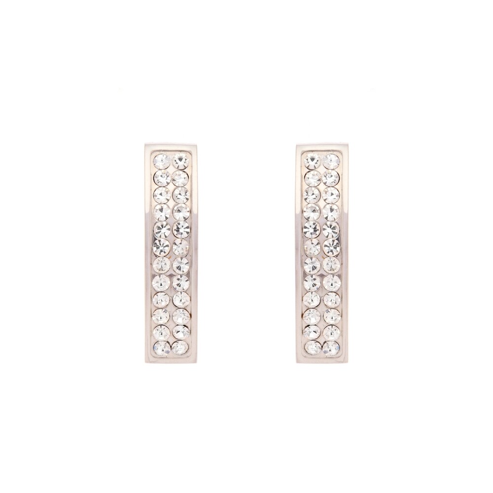 Oliver Weber Třpytivé ocelové náušnice s krystaly Brava Lumiere 23227