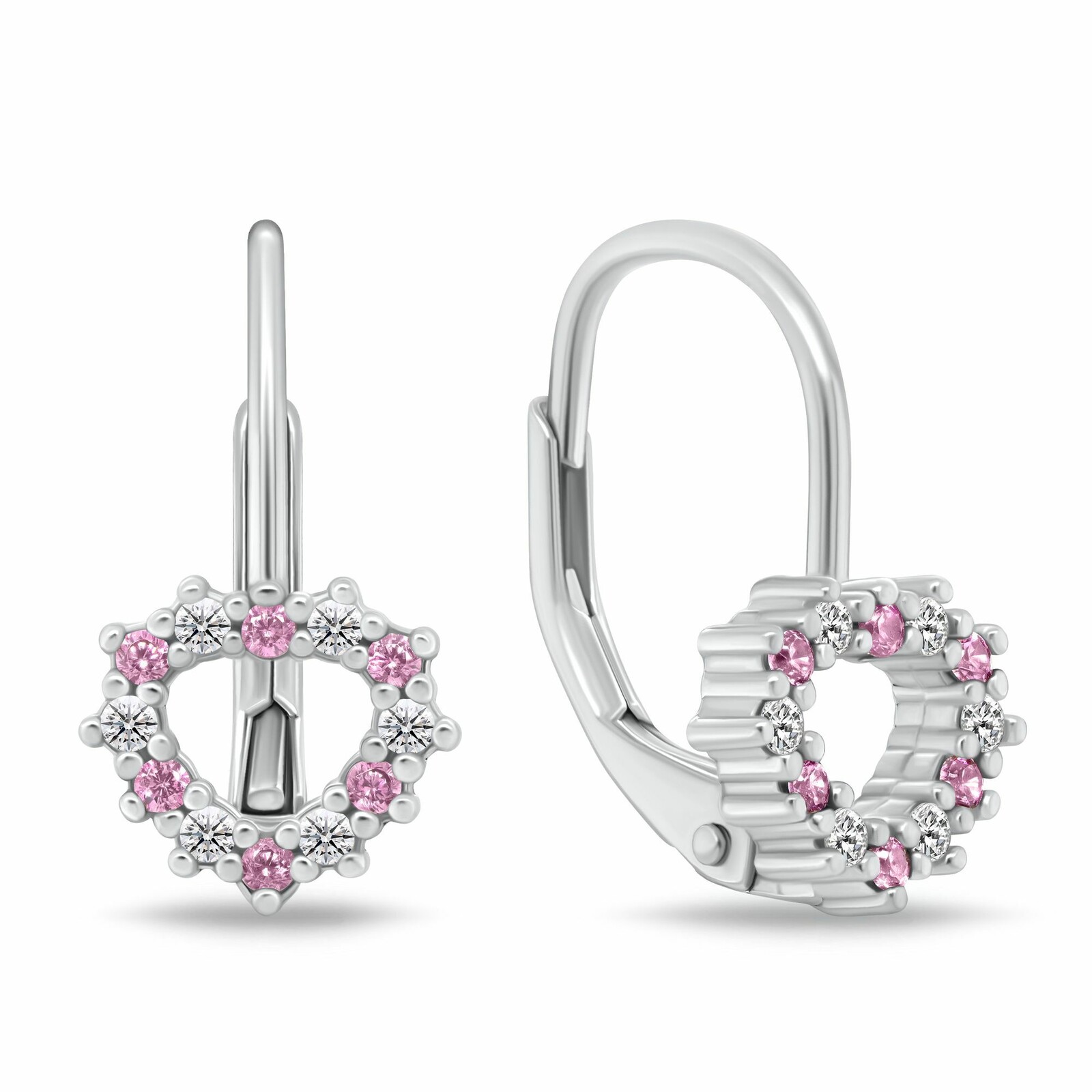 Brilio Silver Dívčí stříbrné náušnice Srdíčko s kubickými zirkony EA1235WP