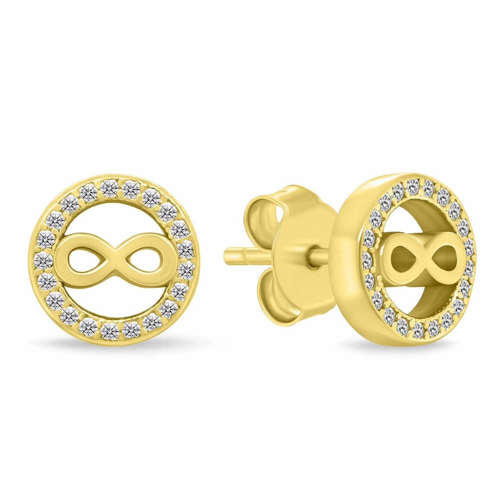 Brilio Silver Pozlacené pecky Nekonečno se zirkony EA1241Y