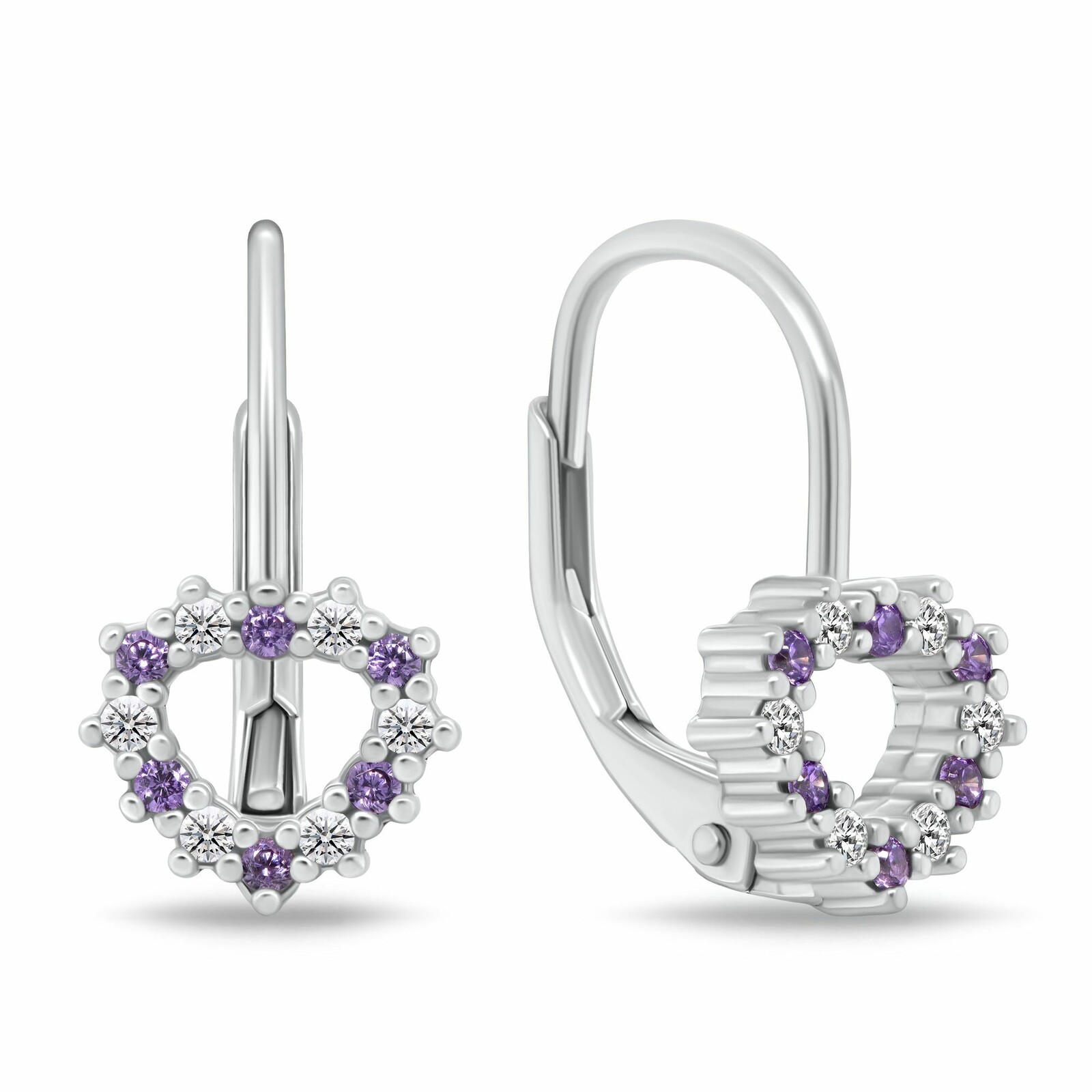 Brilio Silver Dívčí stříbrné náušnice Srdíčko s kubickými zirkony EA1235WAM