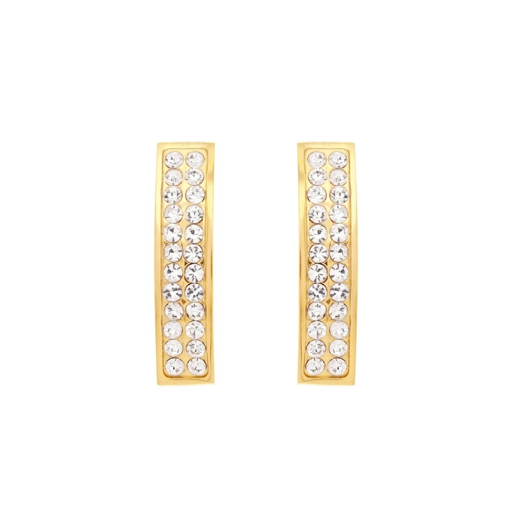 Oliver Weber Třpytivé pozlacené náušnice s krystaly Brava Lumiere 23227G