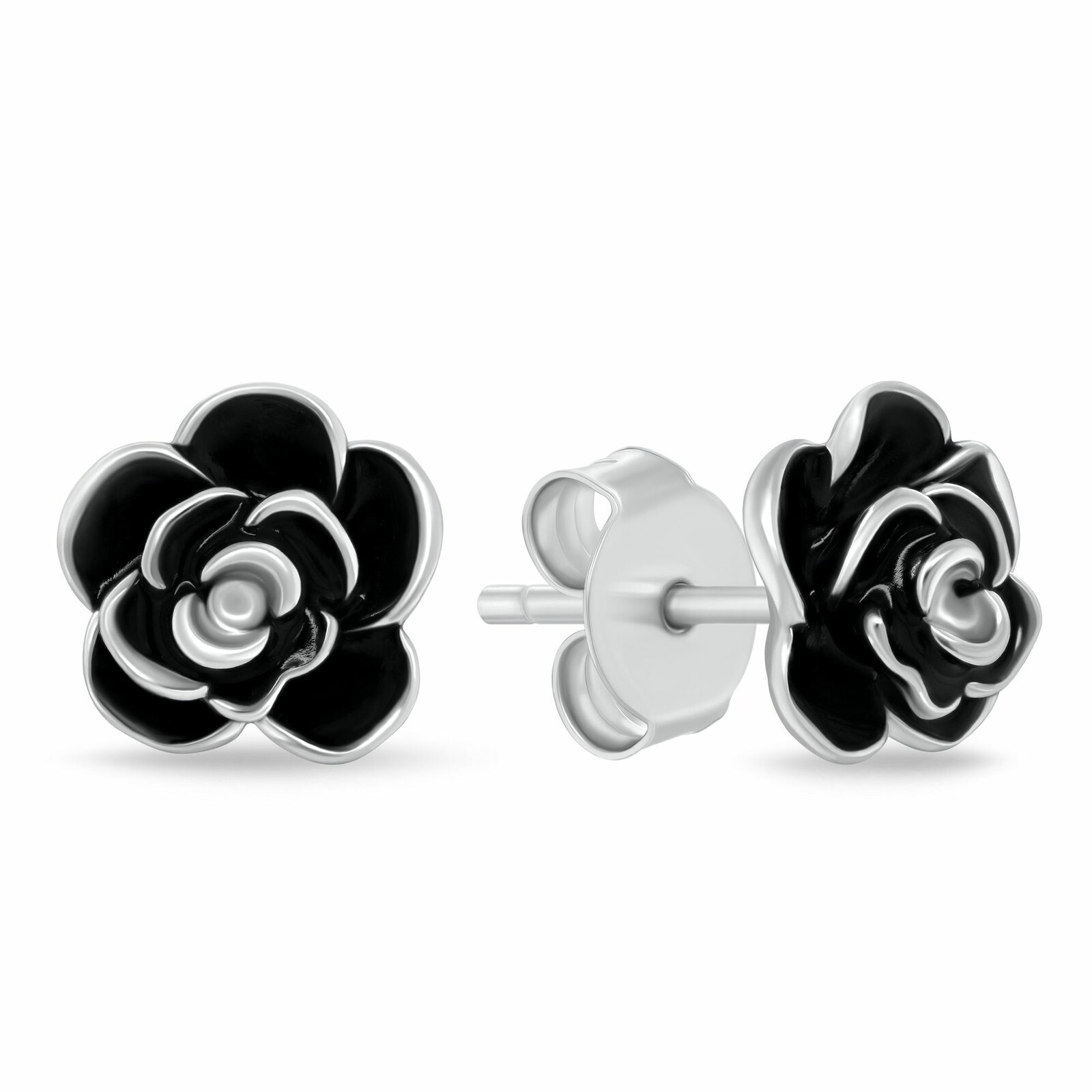 Brilio Silver Stříbrné náušnice Černá růže EA1240WBC