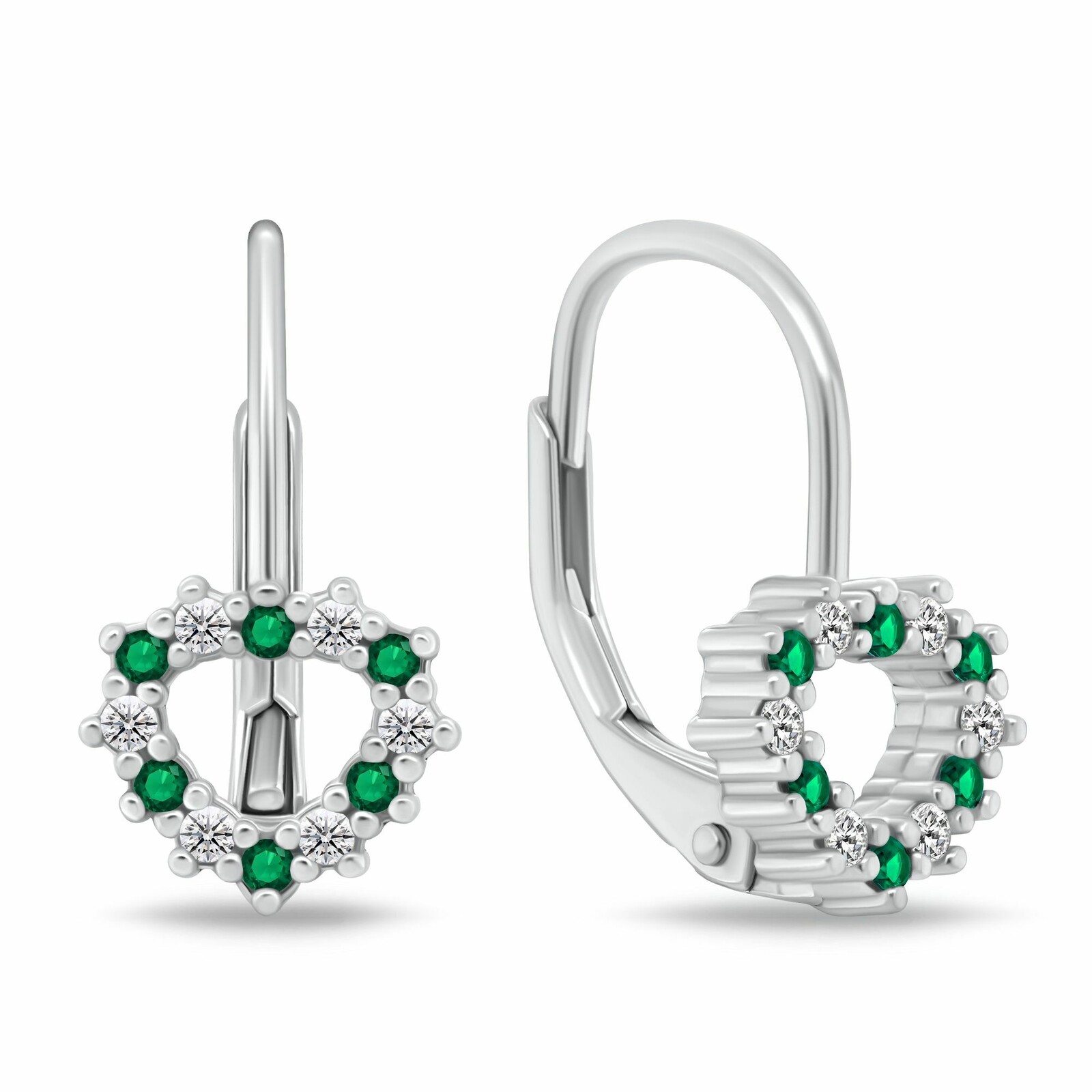 Brilio Silver Dívčí stříbrné náušnice Srdíčko s kubickými zirkony EA1235WG