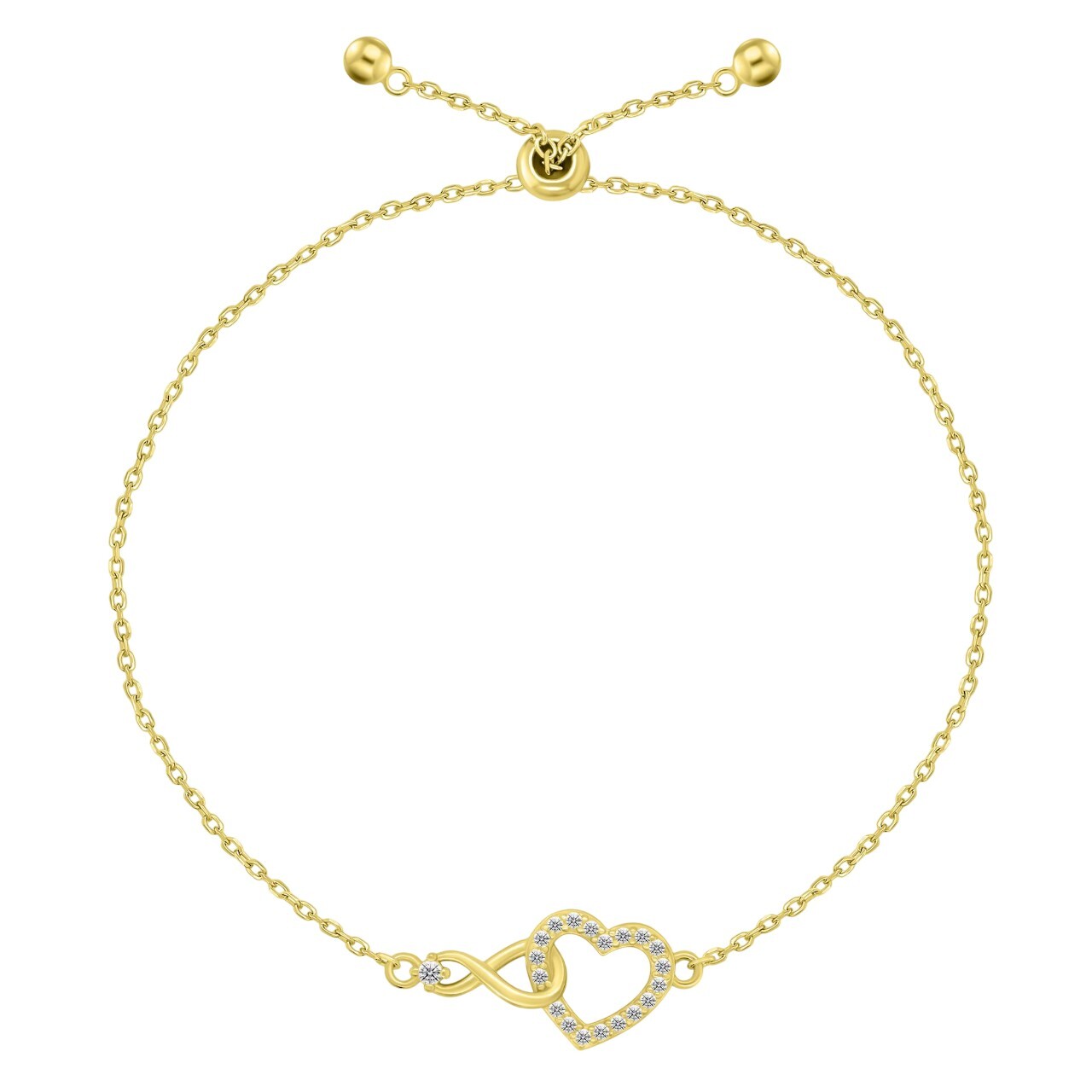 Brilio Silver Pozlacený posuvný náramek Nekonečná láska BRC252Y